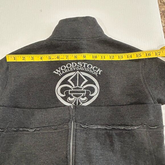 Harley-Davidson Sweatshirt Women’s Size M Gray New York Full Zip Woodstock NY - Picture 10 of 11